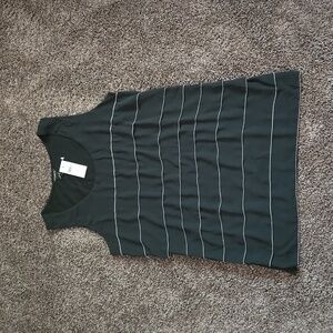 NEW Ann Taylor Black White Tiered Tank S